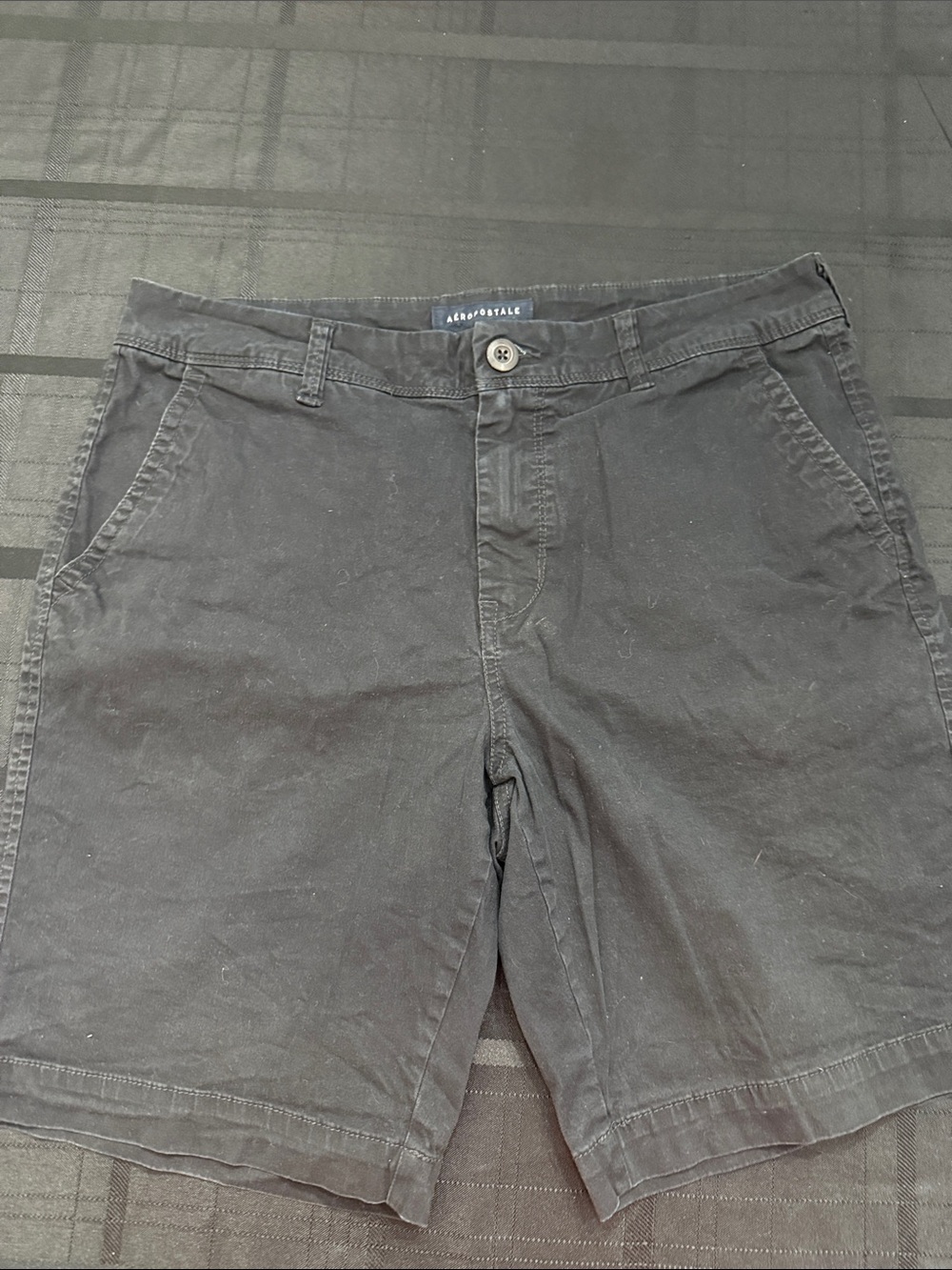 Aeropostale Men's Black Flat Front Casual Shorts